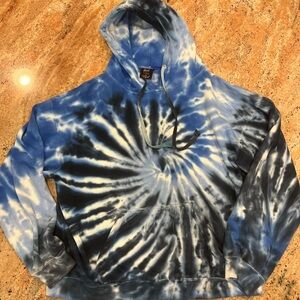 Blue,white, black tie-dye hoodie sweatshirt, size L